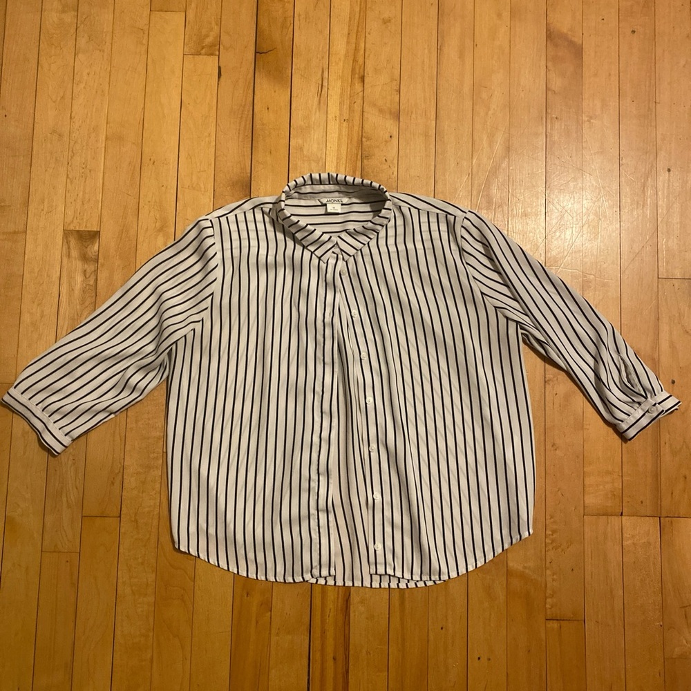Classic Black and White Striped Men's Shirt